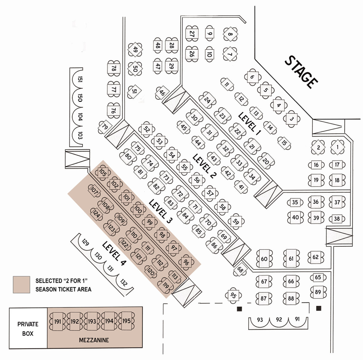 Seating Plan - Stage West Theatre Restaurant